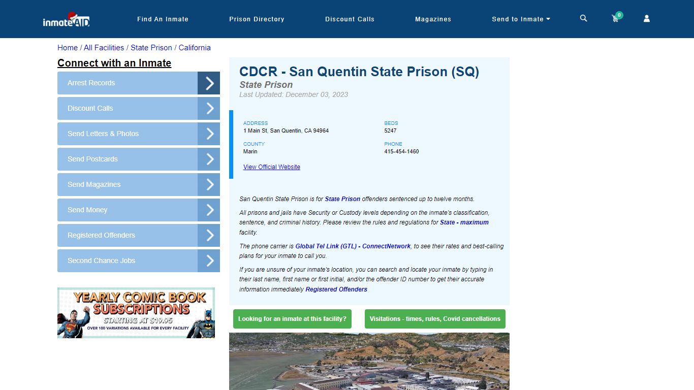 CDCR - San Quentin State Prison (SQ) - InmateAid