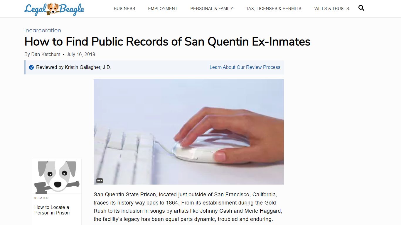 How to Find Public Records of San Quentin Ex-Inmates